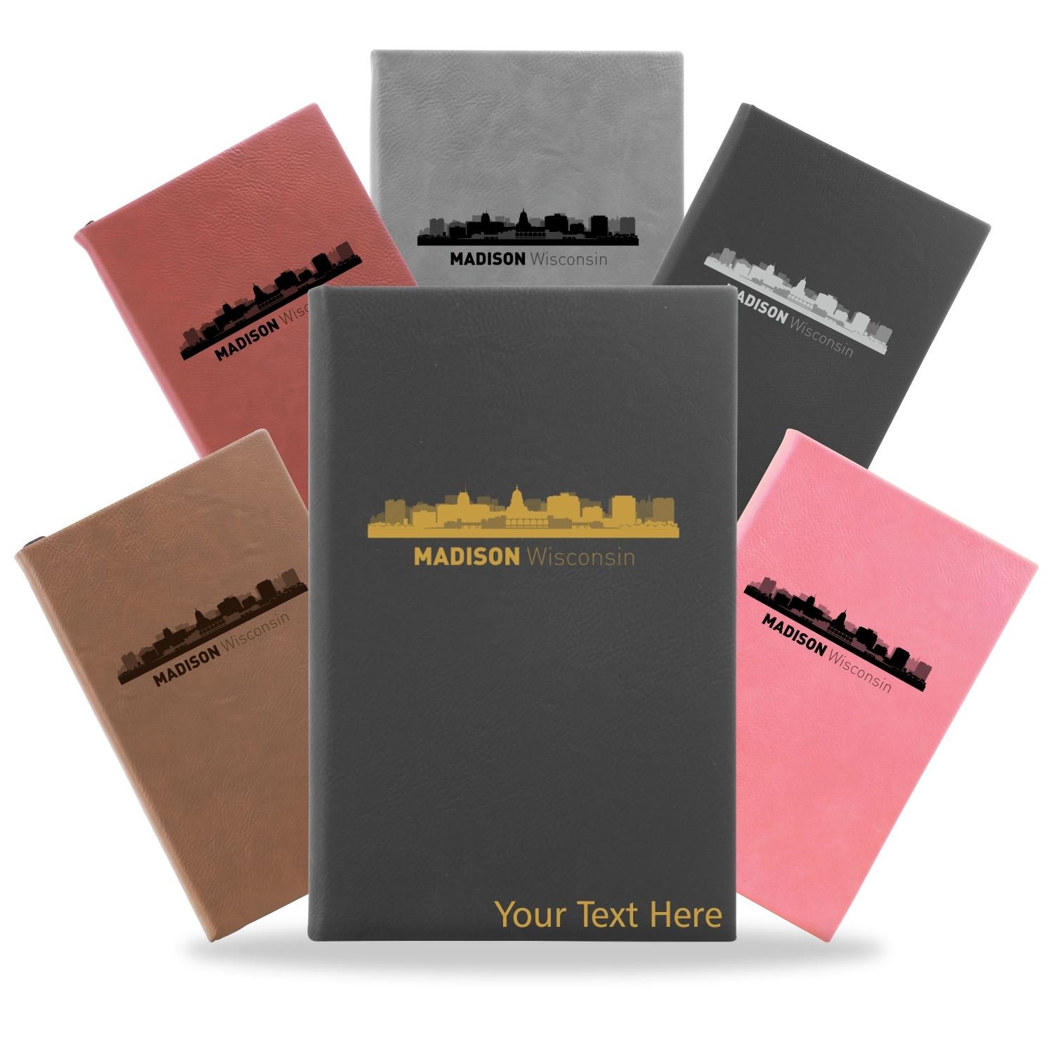 Madison, Wisconsin City Skyline Engraved Journal Notebook
