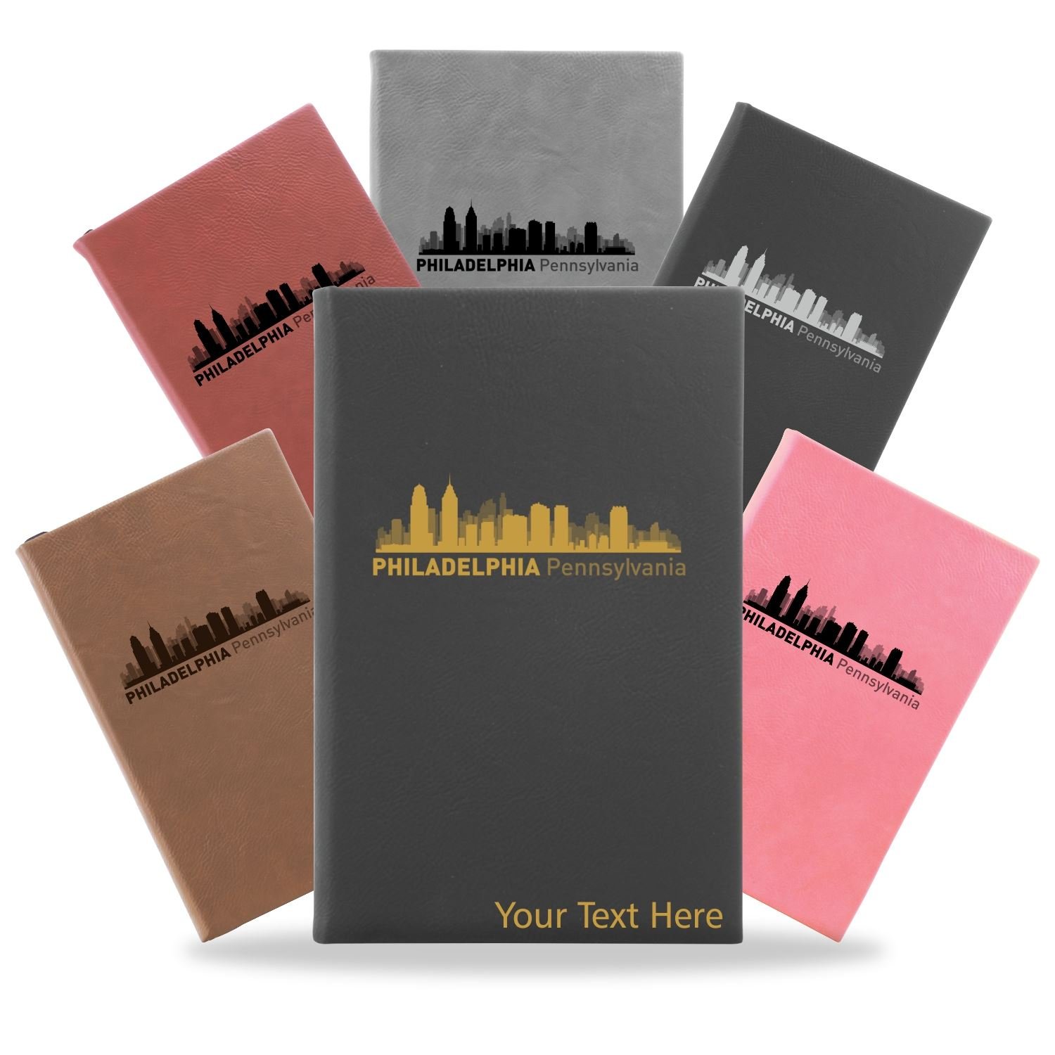 Philadelphia, Pennsylvania City Skyline Engraved Journal Notebook