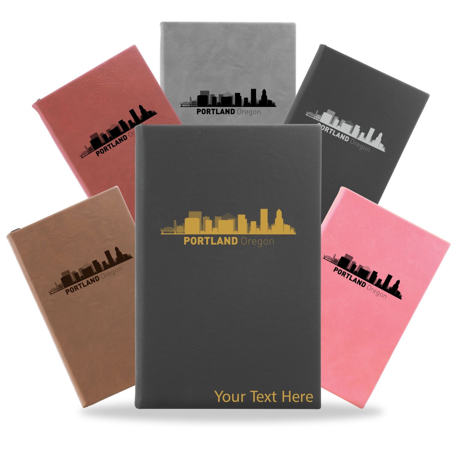 Portland, Oregon City Skyline Engraved Journal Notebook