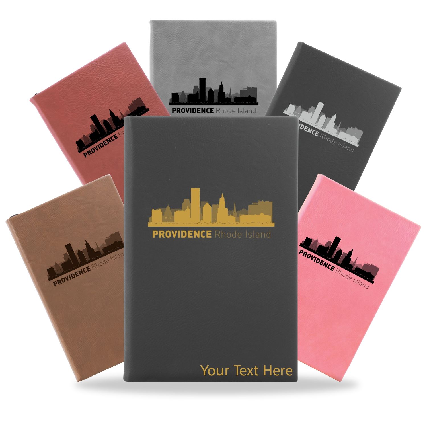 Providence, Rhode Island City Skyline Engraved Journal Notebook