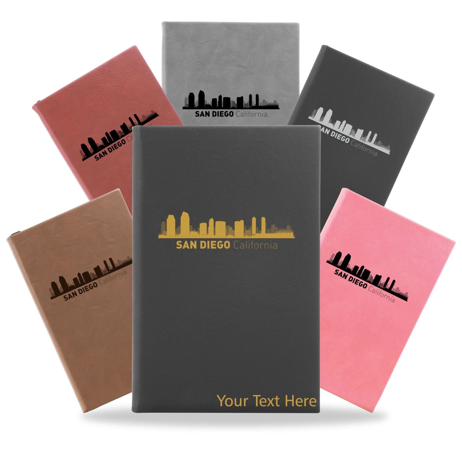 San Diego, California City Skyline Engraved Journal Notebook