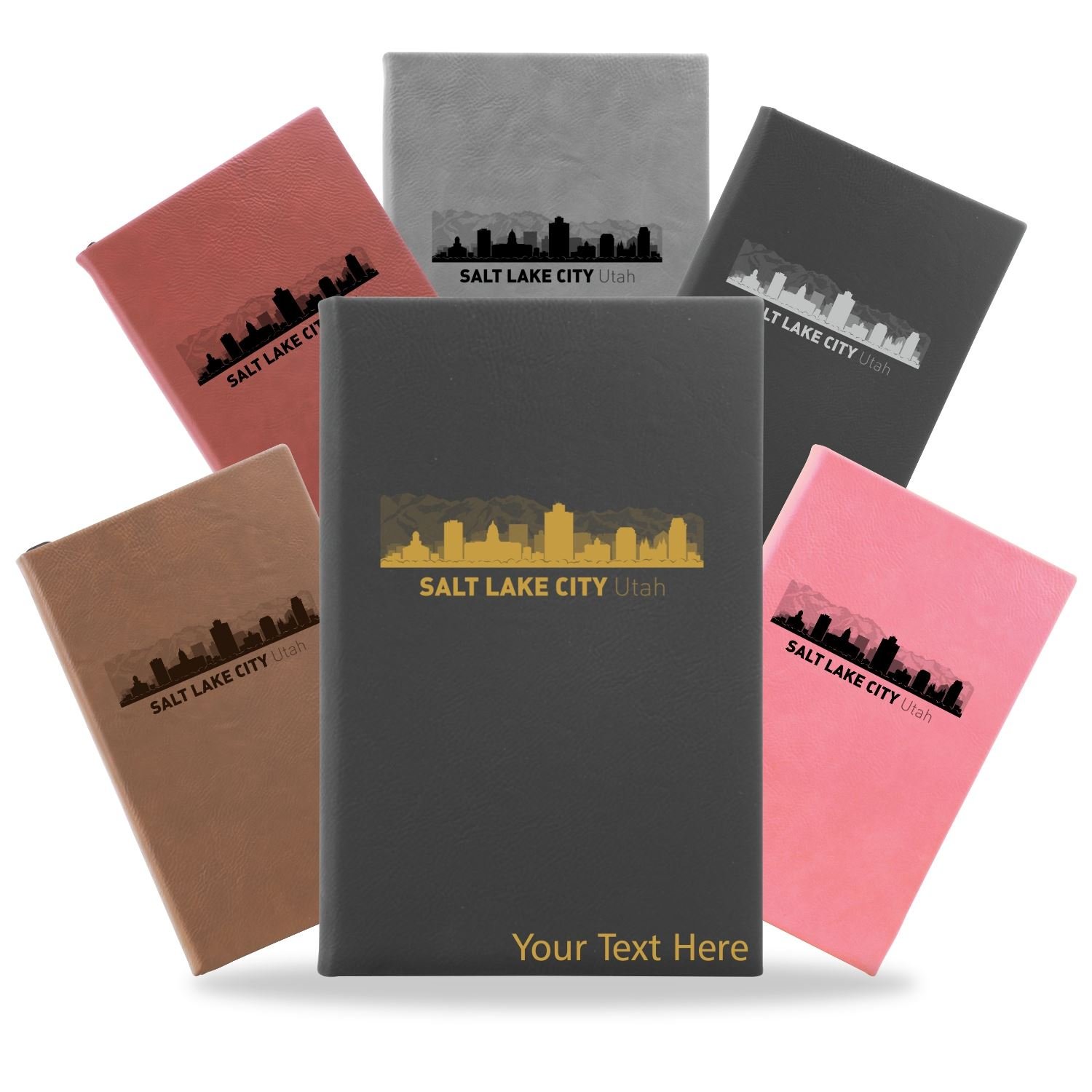 Salt Lake City, Utah City Skyline Engraved Journal Notebook