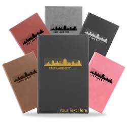 Salt Lake City, Utah City Skyline Engraved Journal Notebook