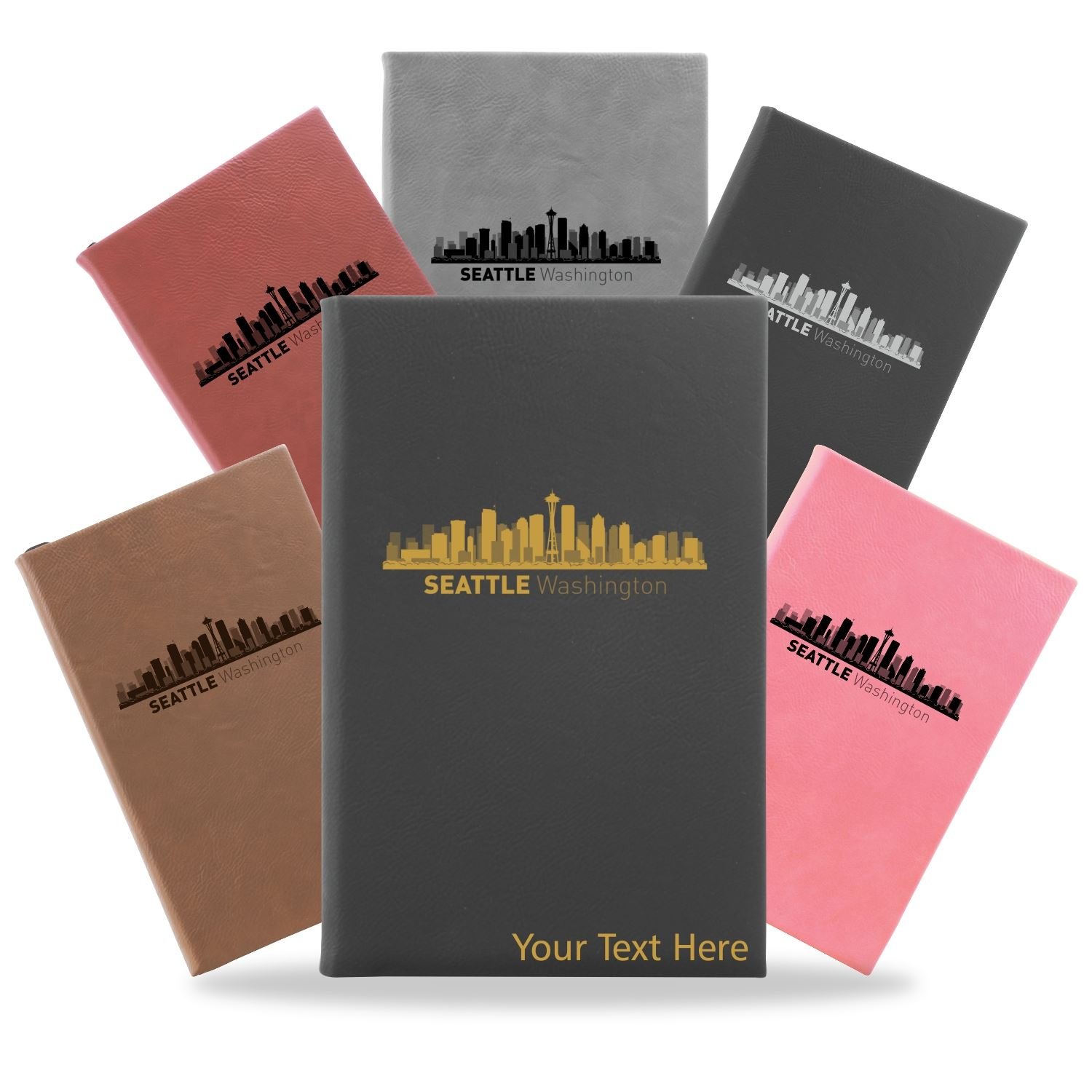 Seattle, Washington City Skyline Engraved Journal Notebook