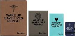 "Wake up. Save Lives. Repeat." Personalized Nurse Notebook