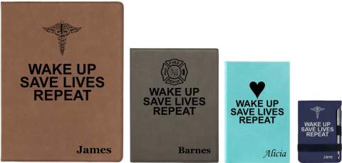 "Wake up. Save Lives. Repeat." Personalized Nurse Notebook