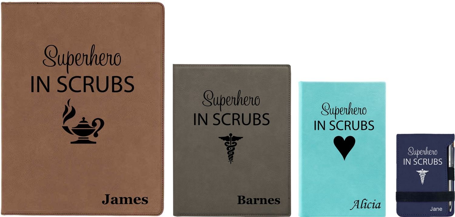 "Superheros in Scrubs" Personalized Nurse Notebook