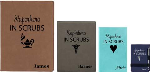 "Superheros in Scrubs" Personalized Nurse Notebook