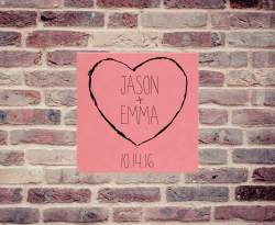 Sketch Heart Leatherette Wall Art Canvas