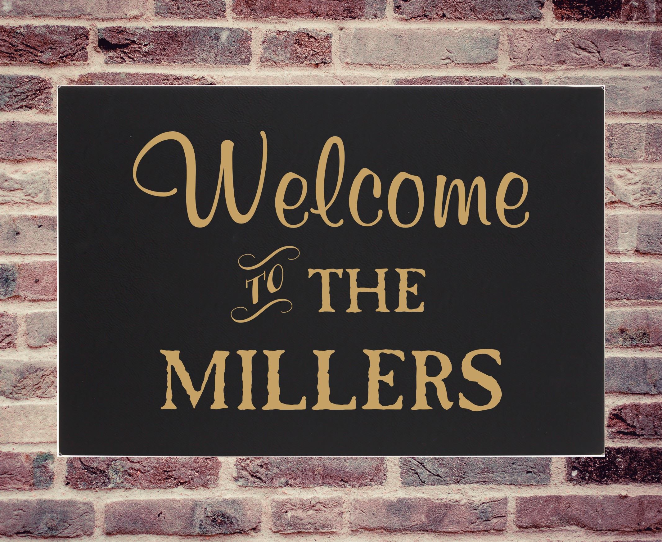 Welcome Leatherette Wall Art Canvas