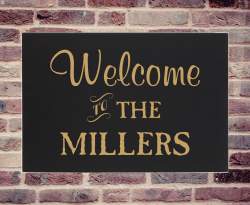 Welcome Leatherette Wall Art Canvas