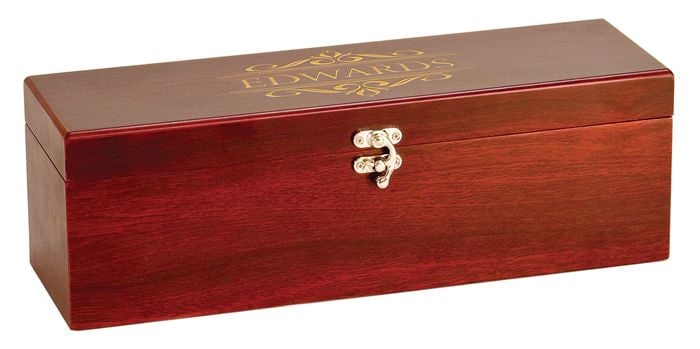 Filigree Design Rosewood Wine Bottle Presentation Box with Tools