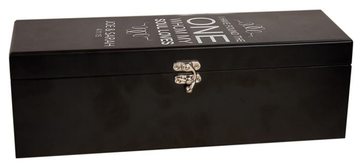 The One Design Black Finish Wine Bottle Presentation Box with Tools