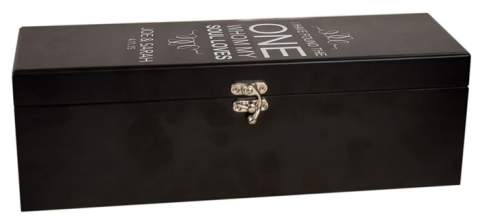 The One Design Black Finish Wine Bottle Presentation Box with Tools