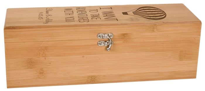 Balloon Design Bamboo Wine Bottle Presentation Box with Tools