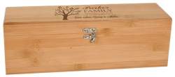 Tree Design Bamboo Wine Bottle Presentation Box with Tools