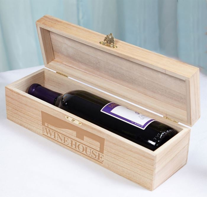 Natural Wood Wine Bottle Presentation Box