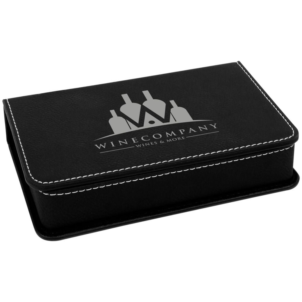 Leatherette 2 Piece Wine Tools Set - Clearance Sale!