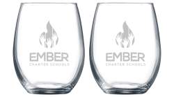 9oz Stemless Wine Glasses Gift Set