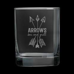Personalized 13 3/4 oz Round Old Fashion Glass