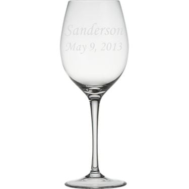 Personalized Etched Wine Glass with Designer Script Name