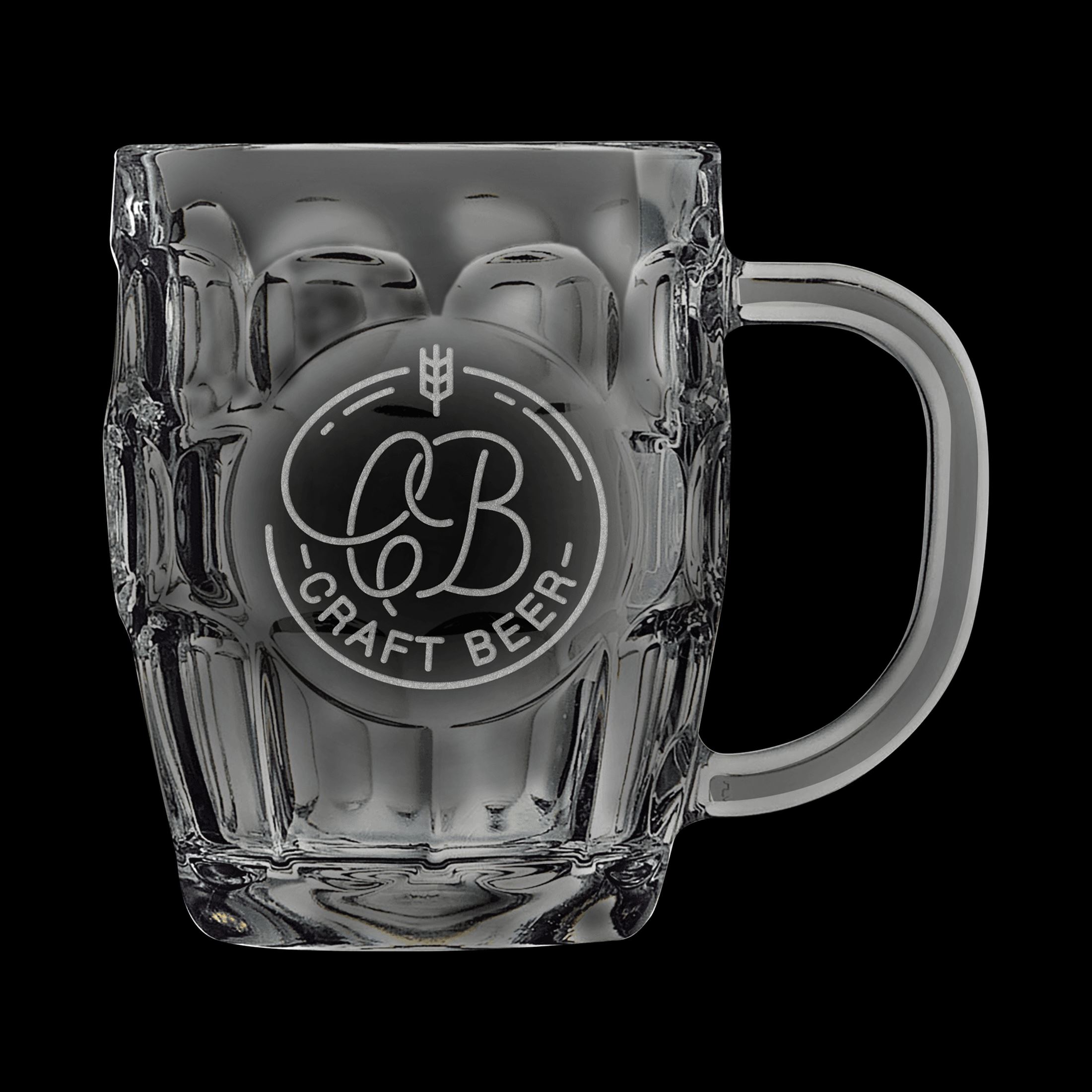 Personalized 20oz Beer mug with Round Engraving Area