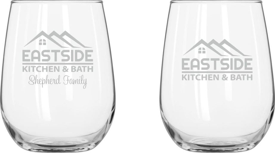 Two Stemless 17oz Wine Glasses Gift Set