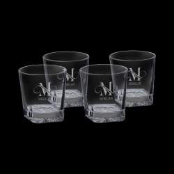 Personalized 11oz Tapered Round Rocks Glasses Set of 4