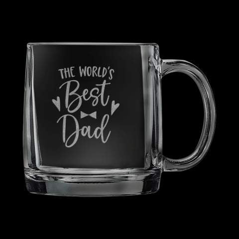 Laser Engraved 12.25oz Clear Coffee Mug