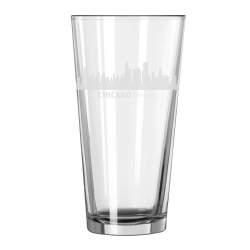 Chicago, Illinois City Skyline 16oz Glass Tumbler Drinking Glass