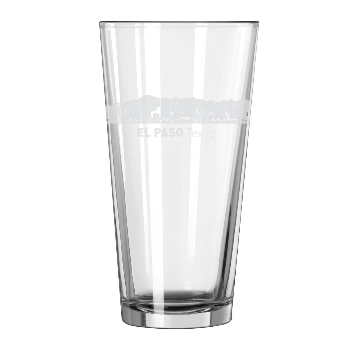 El Paso City Skyline 16oz Glass Tumbler Drinking Glass Engraved