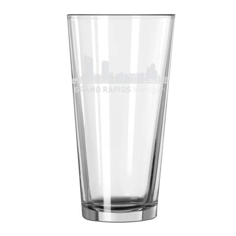 Grand Rapids, Michigan City Skyline 16oz Glass Tumbler Drinking Glass