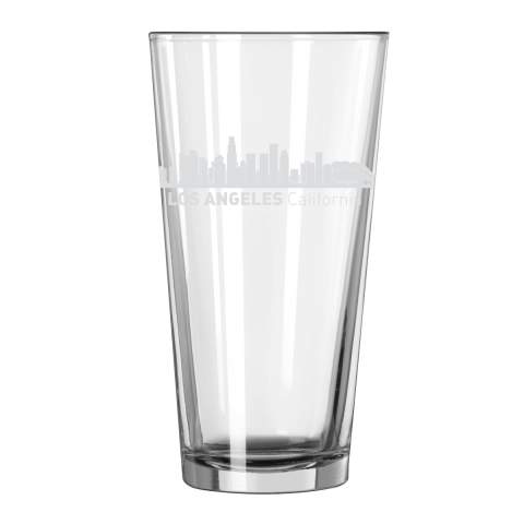 Los Angeles, California City Skyline 16oz Glass Tumbler Drinking Glass
