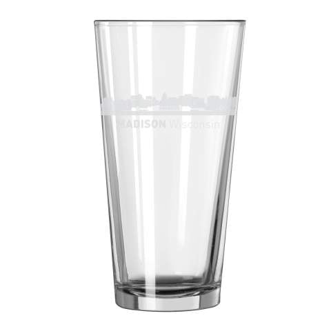 Madison, Wisconsin City Skyline 16oz Glass Tumbler Drinking Glass