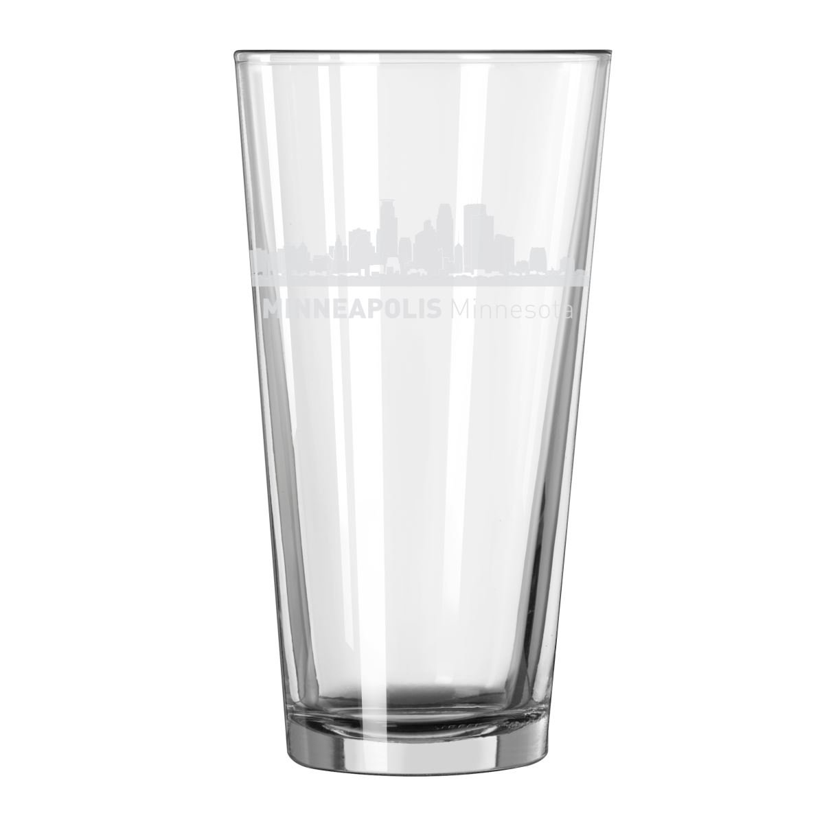 Minneapolis, Minnesota City Skyline 16oz Glass Tumbler Drinking Glass