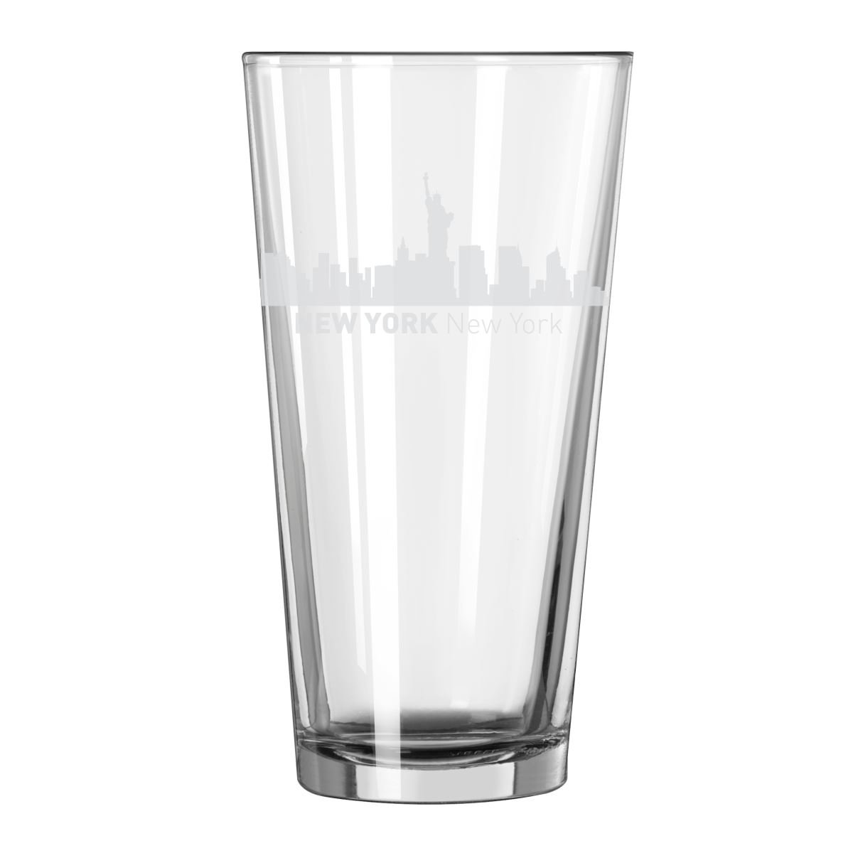 New York City, New York City Skyline 16oz Glass Tumbler Drinking Glass