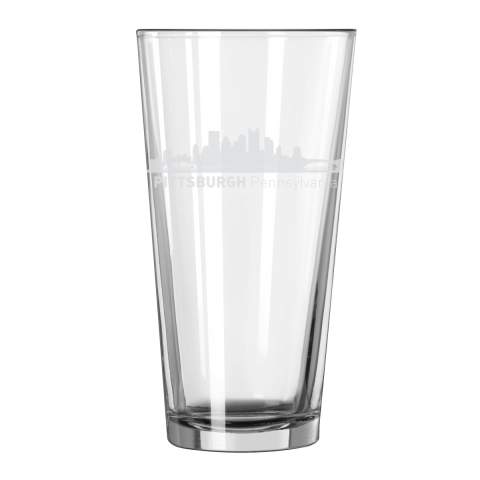 Pittsburgh, Pennsylvania City Skyline 16oz Glass Tumbler Drinking Glass