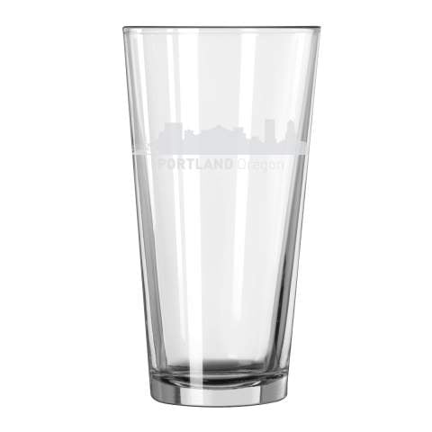 Portland, Oregon City Skyline 16oz Glass Tumbler Drinking Glass