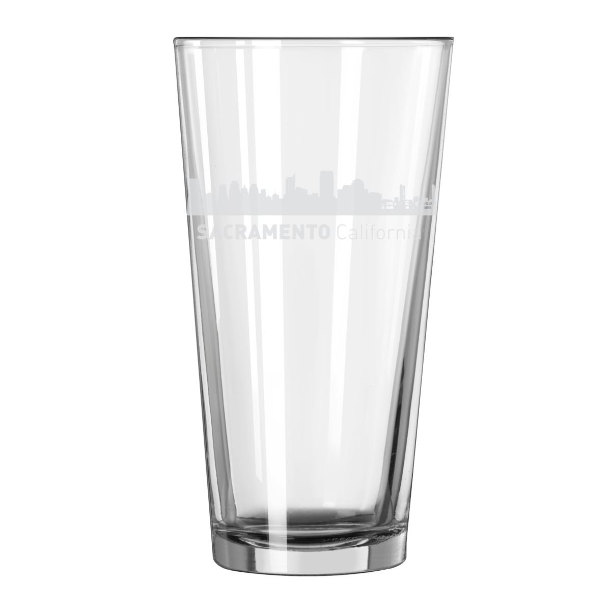 Sacramento, California City Skyline 16oz Glass Tumbler Drinking Glass
