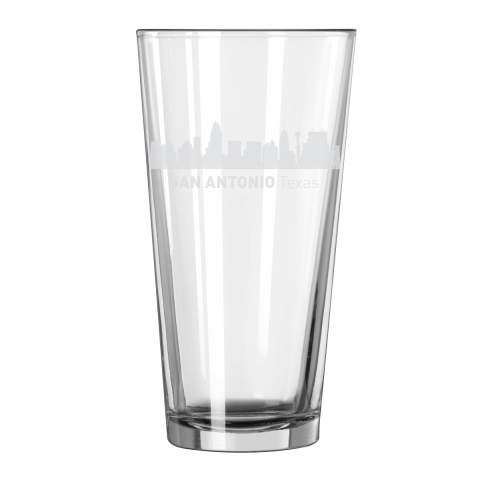 San Antonio, Texas City Skyline 16oz Glass Tumbler Drinking Glass
