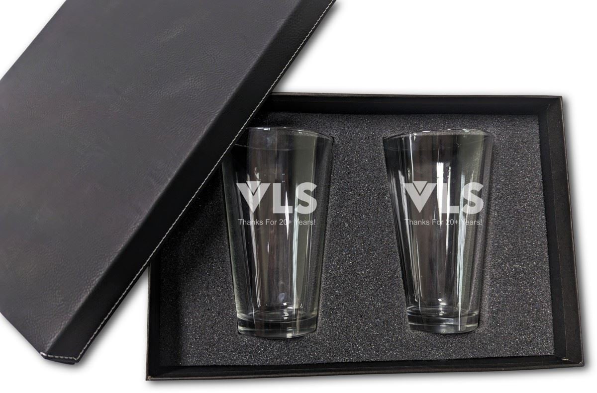16oz Glass Tumbler, Pint Glass 2 piece Gift Set with Premium Gift Box
