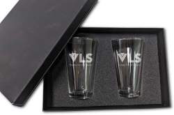 16oz Glass Tumbler, Pint Glass 2 piece Gift Set with Premium Gift Box