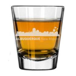 Albuquerque, New Mexico City Skyline Engraved Shot Glass