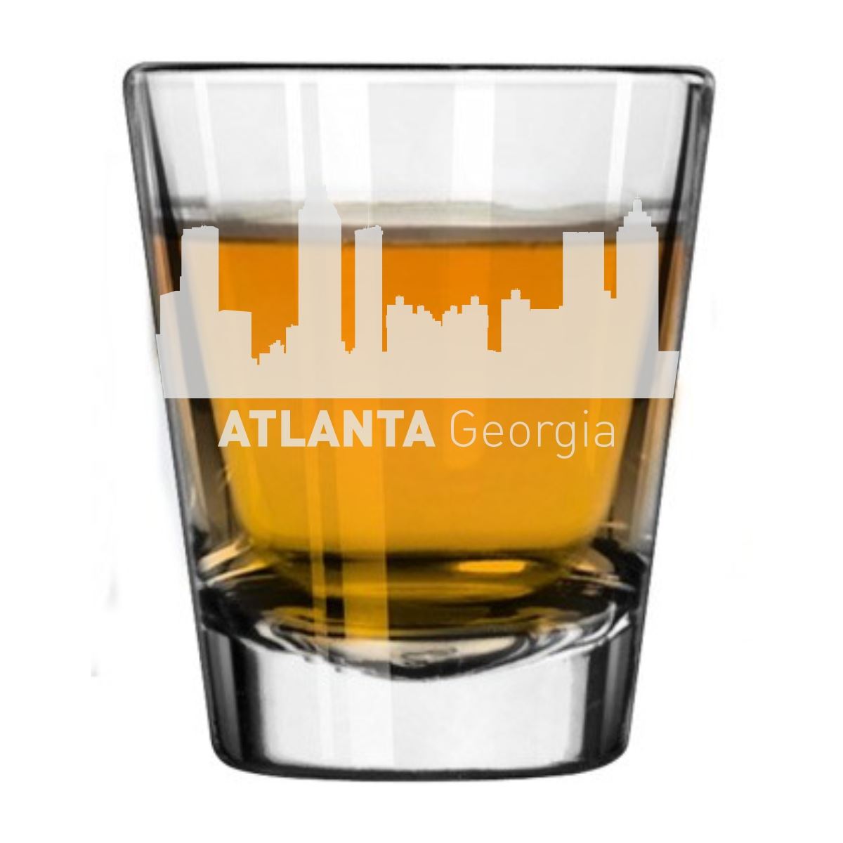 Atlanta, Georgia City Skyline Engraved Shot Glass