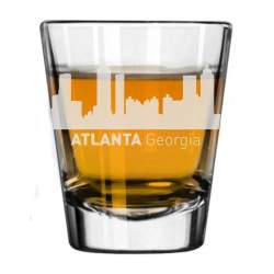 Atlanta, Georgia City Skyline Engraved Shot Glass