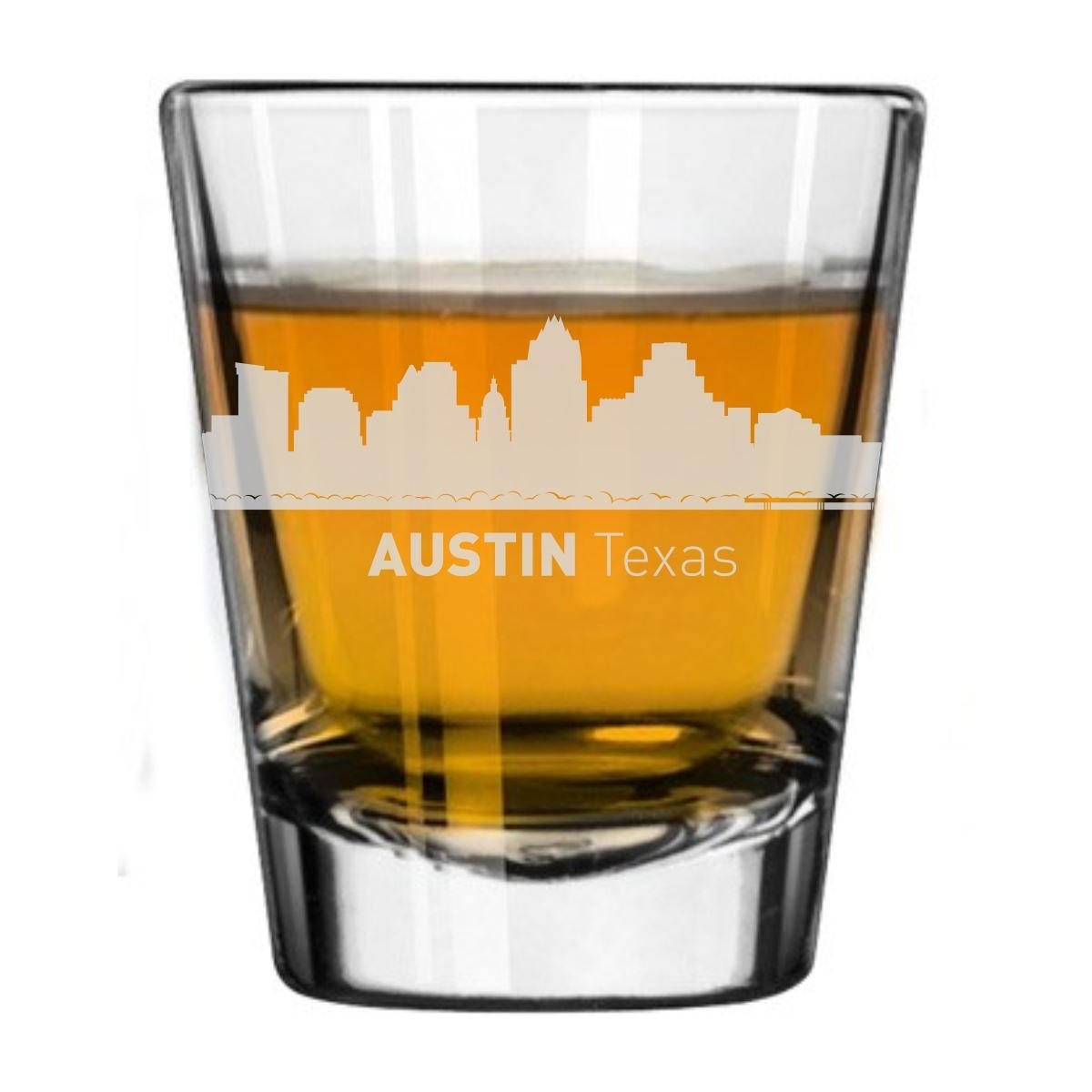 Austin, Texas City Skyline Engraved Shot Glass
