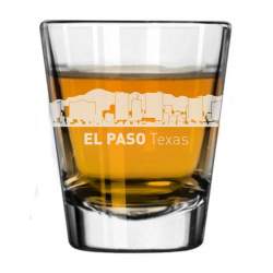 El Paso, Texas City Skyline Engraved Shot Glass