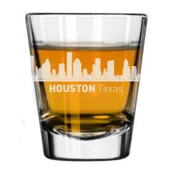 Houston, Texas City Skyline Engraved Shot Glass