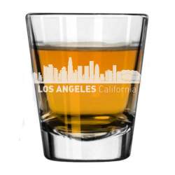 Los Angeles, California City Skyline Engraved Shot Glass