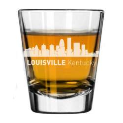 Louisville, Kentucky City Skyline Engraved Shot Glass